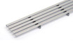 Proline linear shower drain cover with sleek, modern design with multiple slats