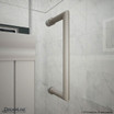 DreamLine Unidoor-X shower door handle mounted on tiled wall