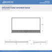 Linear Drain Shower Pan | Redi to Use | Solid Surface | 62 x 33