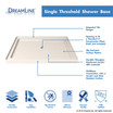 DreamLine Shower Base | 42 x 32 | Center Drain | Biscuit