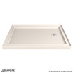 Double Threshold Shower Base | 48 x 36 | Right Drain | Biscuit