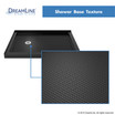 Double Threshold Shower Base | 48 x 34 | Left Drain | Black
