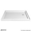 Double Threshold Shower Base | 54 x 36 | Right Drain | White