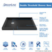 Double Threshold Shower Base | 48 x 36 | Left Drain | Black