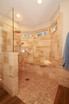 Level Entry Shower Waterproofing System Tile Shower next to Wood Flooring