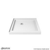 Double Threshold Shower Base | 32 x 32 | Corner Drain | White