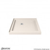 Double Threshold Shower Base | 36 x 36 | Corner Drain | Biscuit