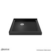 Double Threshold Shower Base | 36 x 36 | Corner Drain | Black