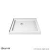 Double Threshold Shower Base | 36 x 36 | Corner Drain | White