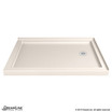 Double Threshold Shower Base | 48 x 34 | Right Drain | Biscuit