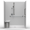 ADA Shower | 63 x 33 | Square Drain | Multi-Piece | Smooth Finish