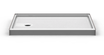 Curbed shower pan, 60 x 38 inches, with a 4-inch threshold and center drain