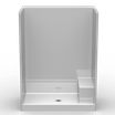 Curbed Shower with Seat | 60 x 34 | Single-Piece | Smooth