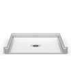 ADA compliant shower base, 40 x 38 inches, roll-in design, with a trench drain