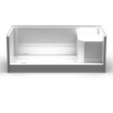 Shower Base With Molded Seat | 60 x 30 | L/R Drain | 5" Curb