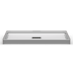Curbed shower pan in a sleek design, measuring 60 x 30 inches, with a center drain and a 4-inch threshold