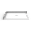 48 x 48 double entry barrier free shower pan with center drain and low threshold