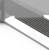 60x32 curbless shower base with front linear trench drain and low-profile entry