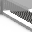 Single-piece accessible shower with 40 x 38 dimensions and linear trench drain