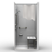 40 x 38 ADA single-piece shower with smooth walls and front trench drain