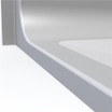 Accessible 42 x 38 single-piece shower showing low-profile ADA threshold and textured shower floor