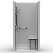 42 x 38 ADA shower stall with single-piece construction and subway tile wall pattern