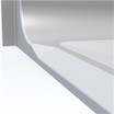 Low beveled threshold detail on 63 x 33 ADA accessible shower stall for easier entry