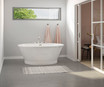 Aquatic Cyrus 66 inch freestanding soaking bathtub with smooth white AcrylX surface