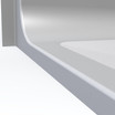 White 71 x 47 one-piece ADA shower with low threshold, slip-resistant floor and subway tile finish