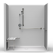 ADA Shower | 71 x 47 | One-Piece | Center Drain | Subway Tile ADA Shower | 71 x 47 | One-Piece | Center Drain | Subway Tile