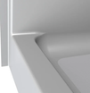 50 inch x 34 inch one-piece stand up shower with 4 inch threshold and center drain