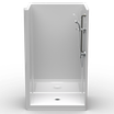 Bestbath 50 x 34 single-piece curbed shower stall with smooth fiberglass walls