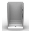 Best Bath 48 x 36 multi-piece shower stall with subway tile pattern and 4-inch curb