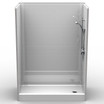 White 54 x 30 multi-piece shower stall with 4 inch curb and slip-resistant floor