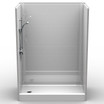White 60 x 30 shower stall with 4 inch curb and subway tile design