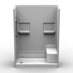Curbed Shower Stall | 60 x 30 | Built-in Seat | Multi-Piece