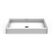 48 x 36 curbed shower pan with above floor rough design and center drain