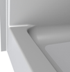 48 x 34 shower base with center drain, 4 inch curb and slip-resistant surface