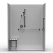 ADA Shower Stall | 63 x 37 | Front Trench Drain | Subway Tile