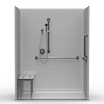ADA Shower Stall | 63 x 37 | Front Trench Drain | Subway Tile