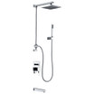 Rain shower head and hand shower faucet in chrome finish