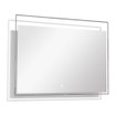 LED bathroom mirror with touch sensor, sleek design, and multiple size options for cosmetic use
