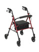 Adjustable Height Rollator Rolling Walker | 6" Wheels | Red