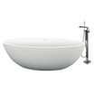 66.54-in x 36.42-in x 21.65-in Freestanding Tub and Faucet Kit, White TRS_SSF6736-T4220