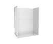 60x30 walk-in shower kit with a sleek white design, with an accessible roll-in entry