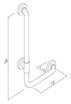 12 x 24 inch L-Shaped grab bar design illustration
