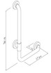 18 x 36 Inch L-Shaped Grab Bar | 449 wt cap | 5 Color Options (G25JBL20)