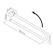 33" folding grab rail with dimensions, with a curved design for bathroom safety and ADA compliance