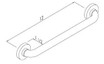 12-inch ADA-compliant vinyl grab bar with mounting flanges