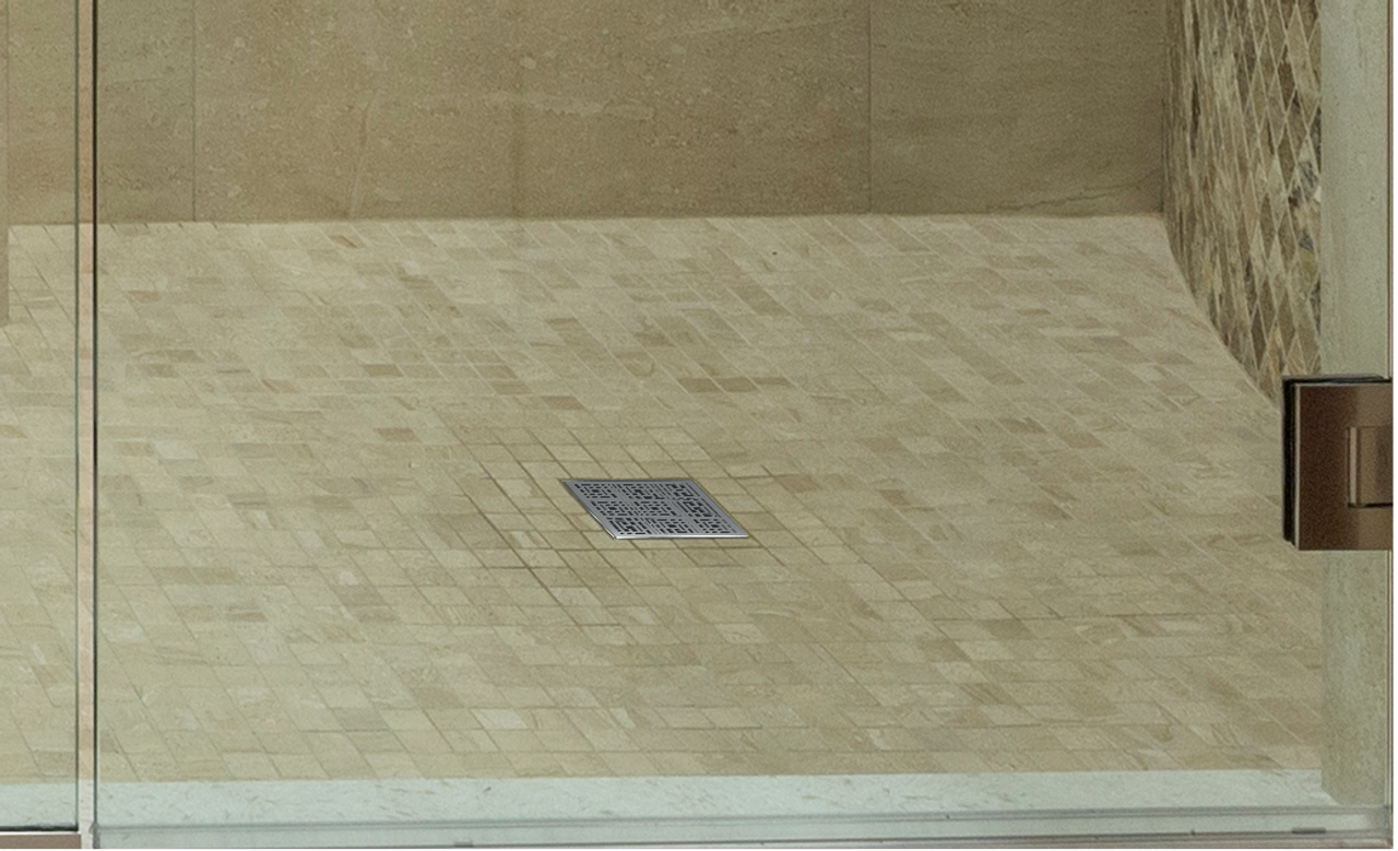 Presloped Shower Pans for Square Shower Drain